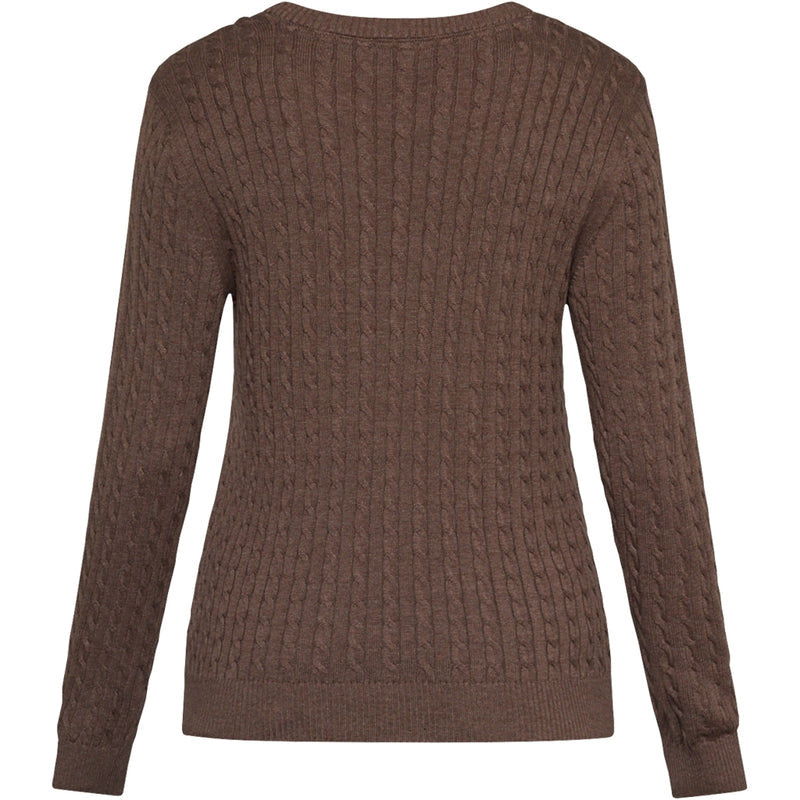 Susan Cable Knit - Dark Brown Melange