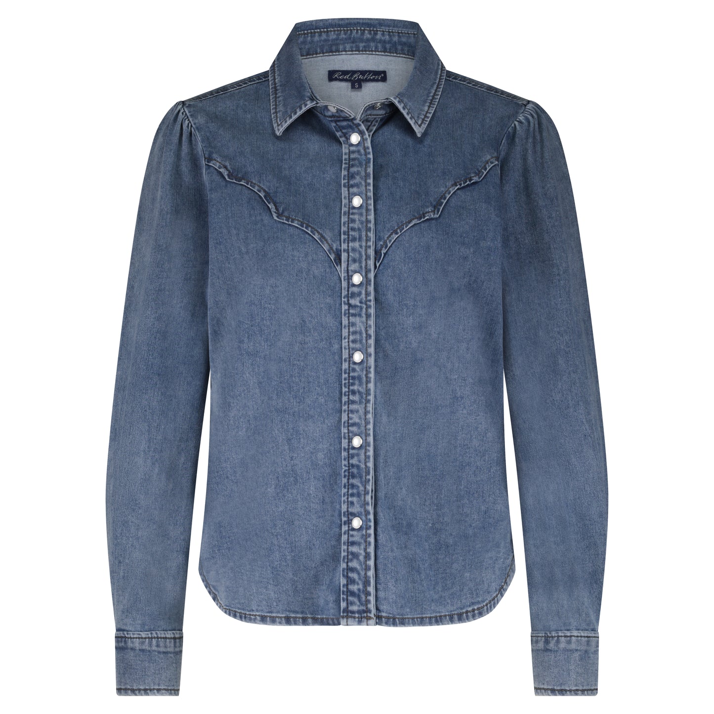 Victoria Blouse Denim Midstone