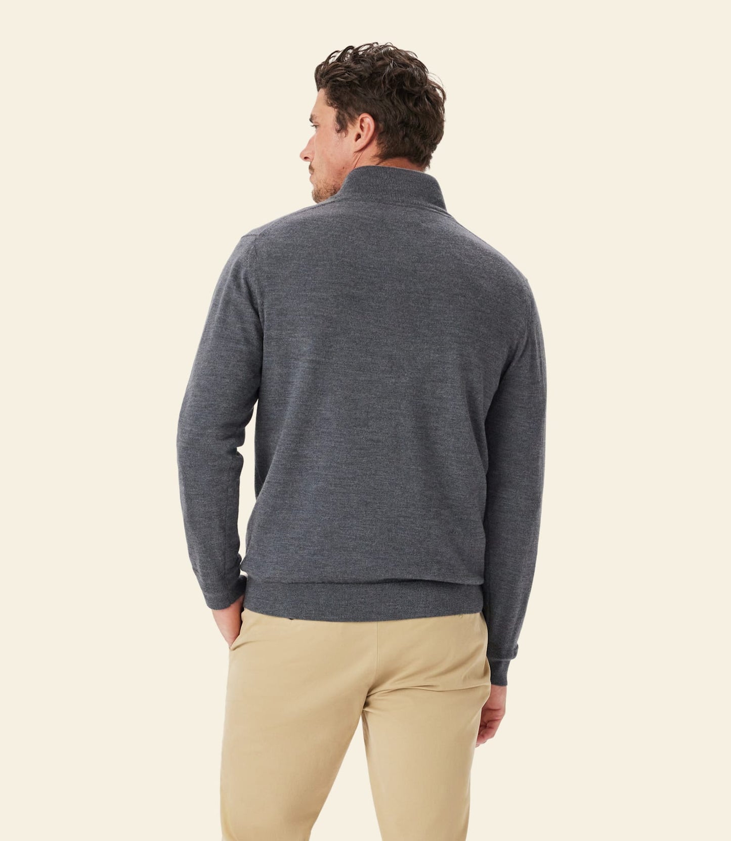 Ernest 1/4 Zip Merino Knit Sea Mist