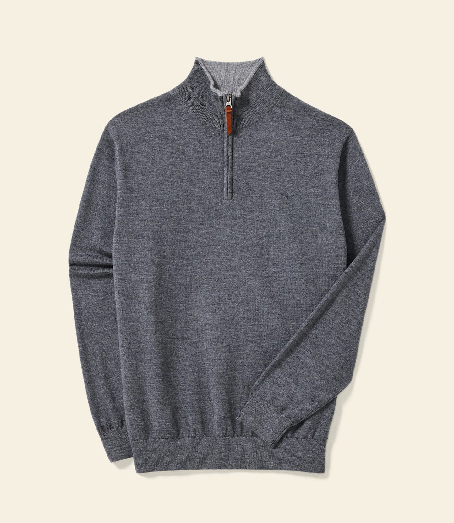 Ernest 1/4 Zip Merino Knit Sea Mist