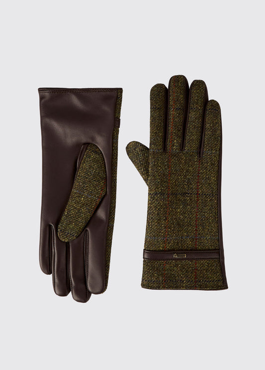 Ballycastle Ladies Tweed Leather Gloves - Thornwoo