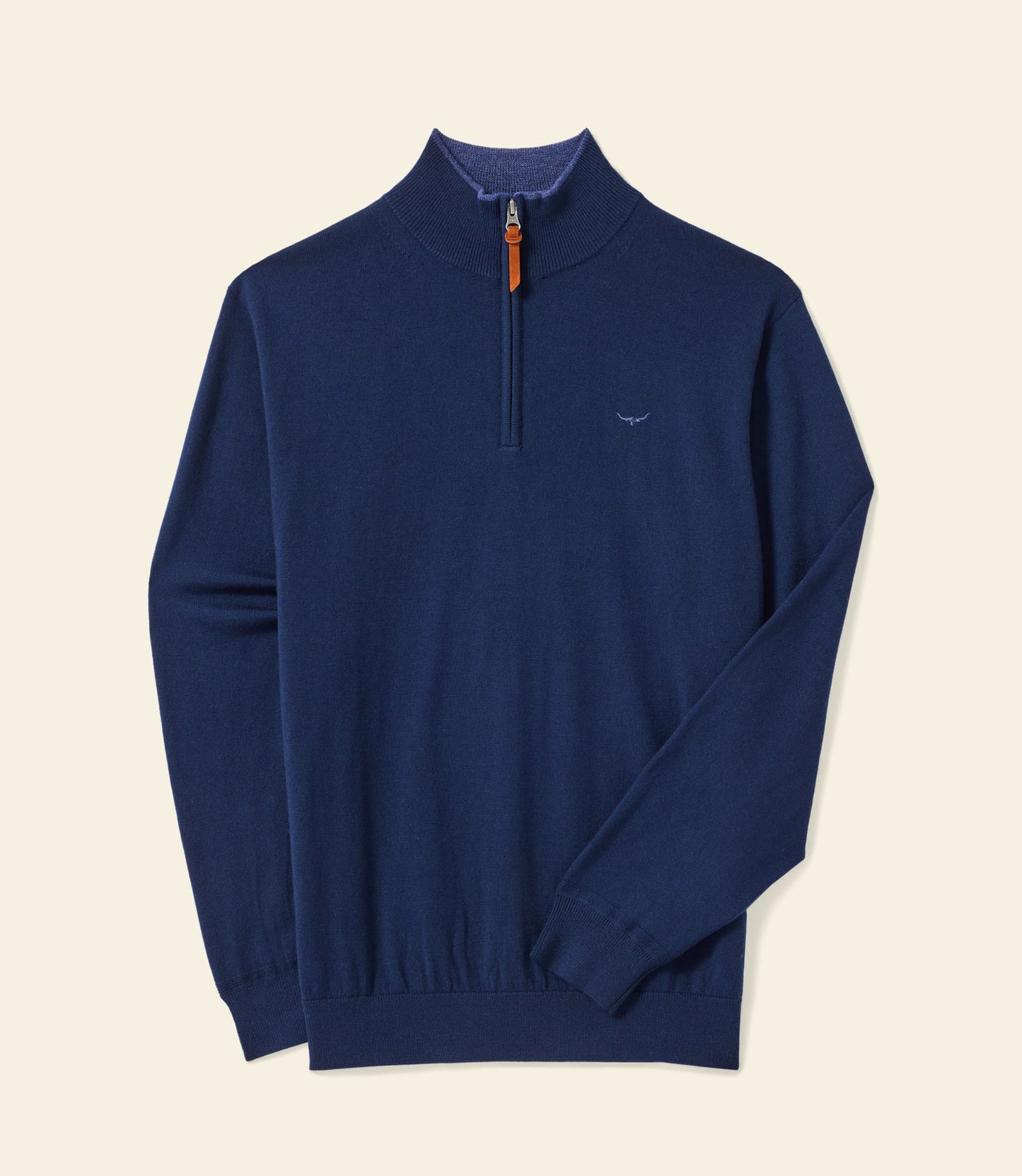 Ernest 1/4 zip merino knit navy