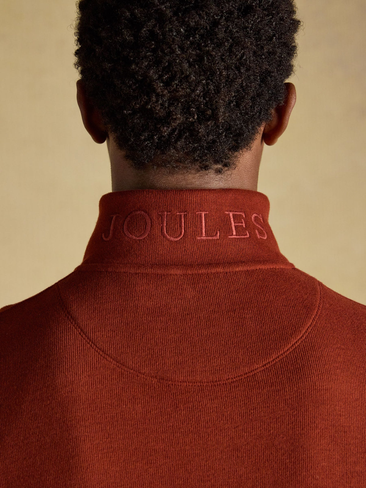 Alistair Red French Ribbed Quarter Zip Sweatshirt