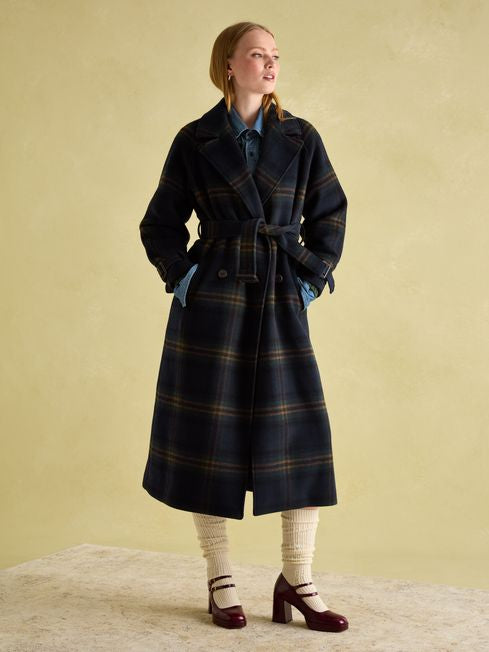 Amberley
Navy Longline Wool Blend Coat with Belt