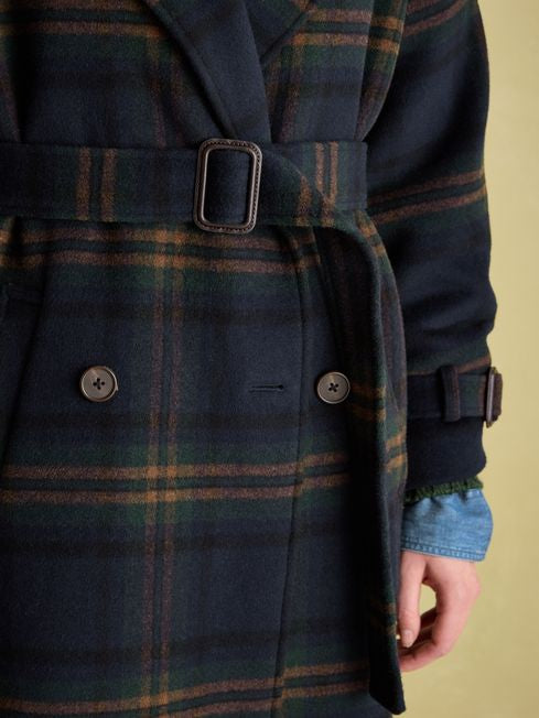 Amberley
Navy Longline Wool Blend Coat with Belt