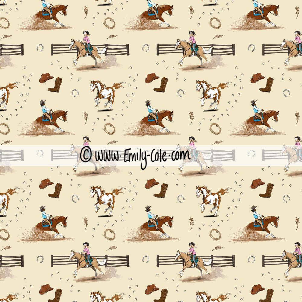 Western pattern cotton apron