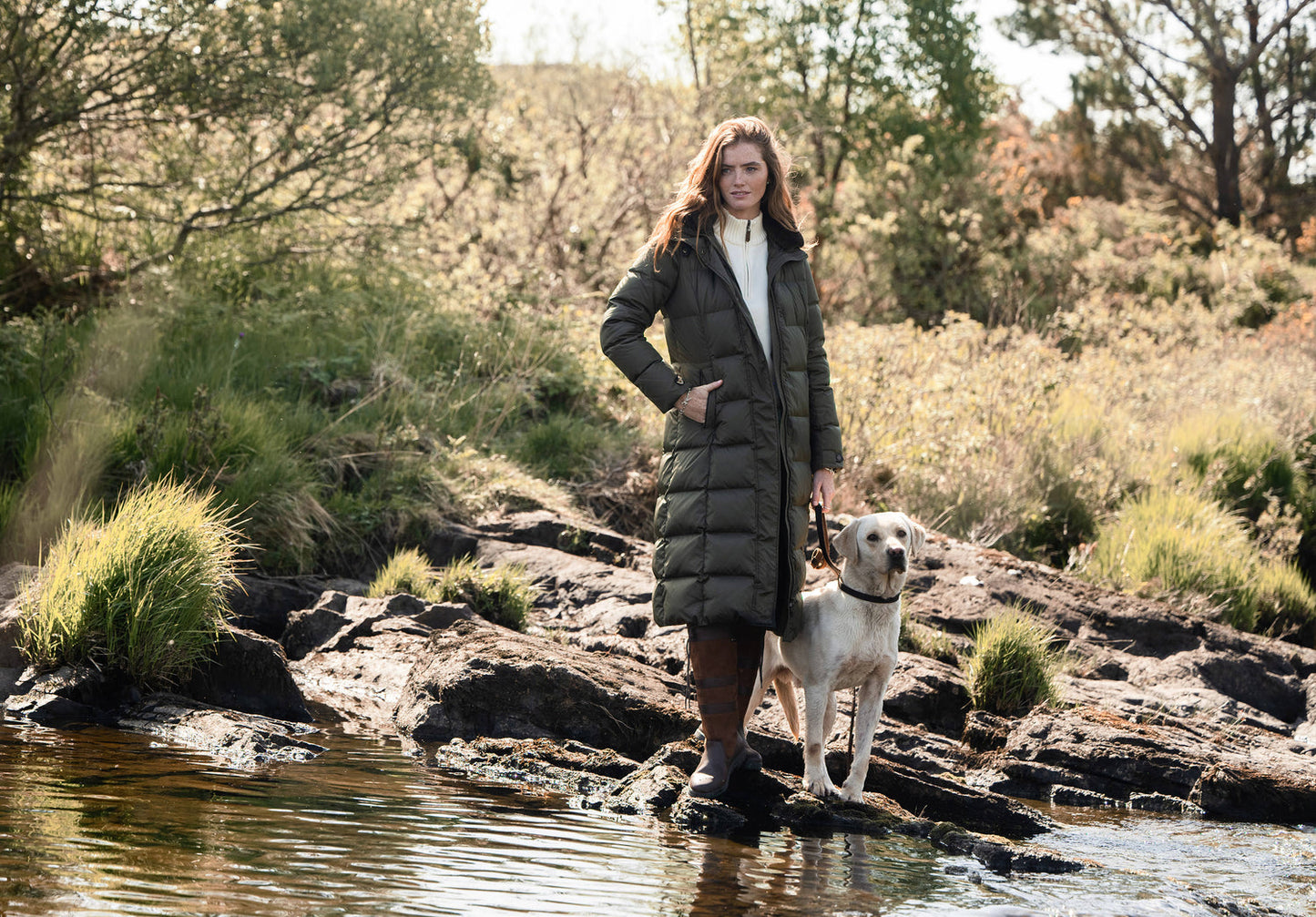 Aldborough Women's full length down jacket - Olive