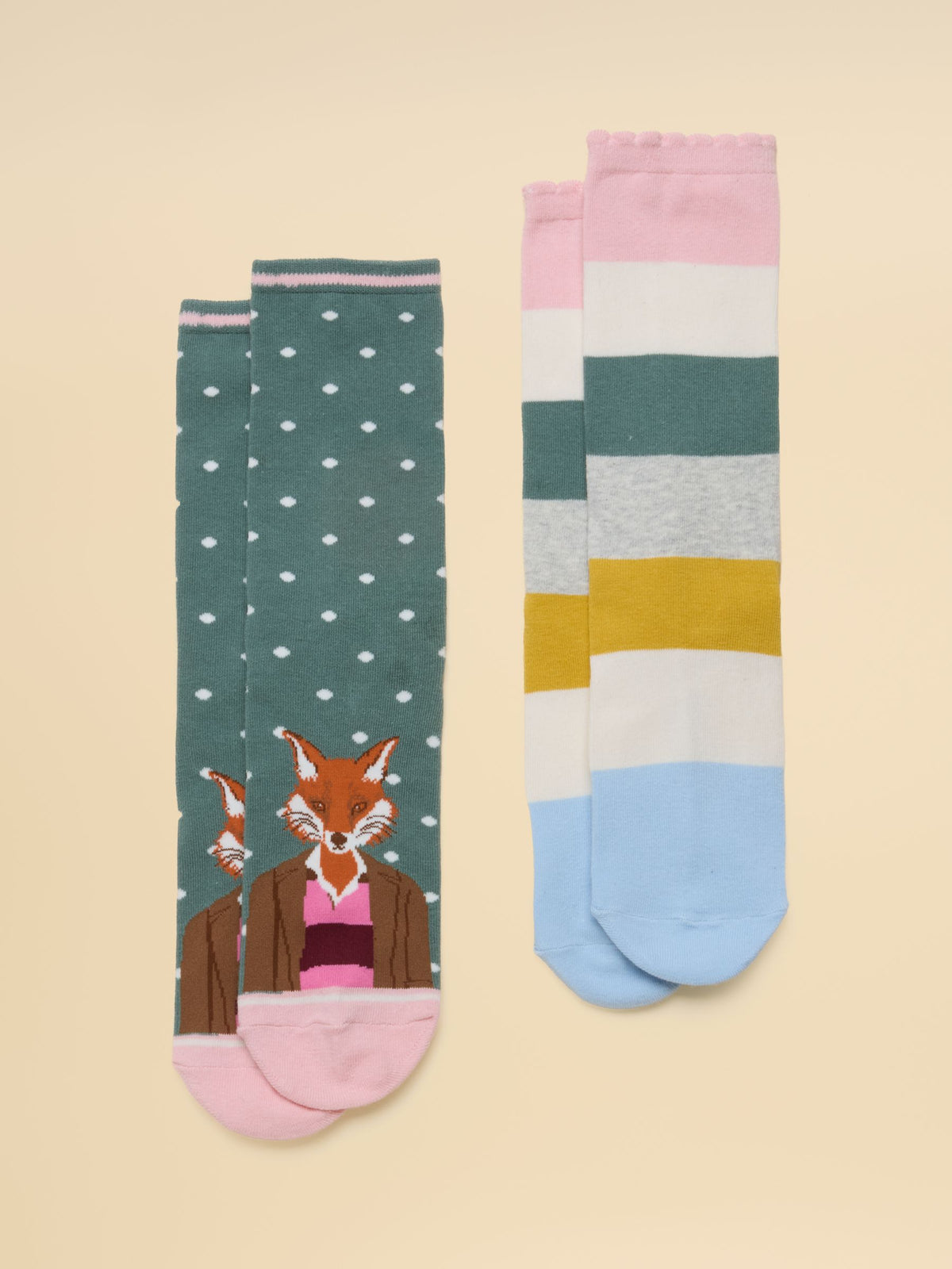 Women's Everyday Green Jonty Cotton Blend Socks 2 Pack (size 4-8)