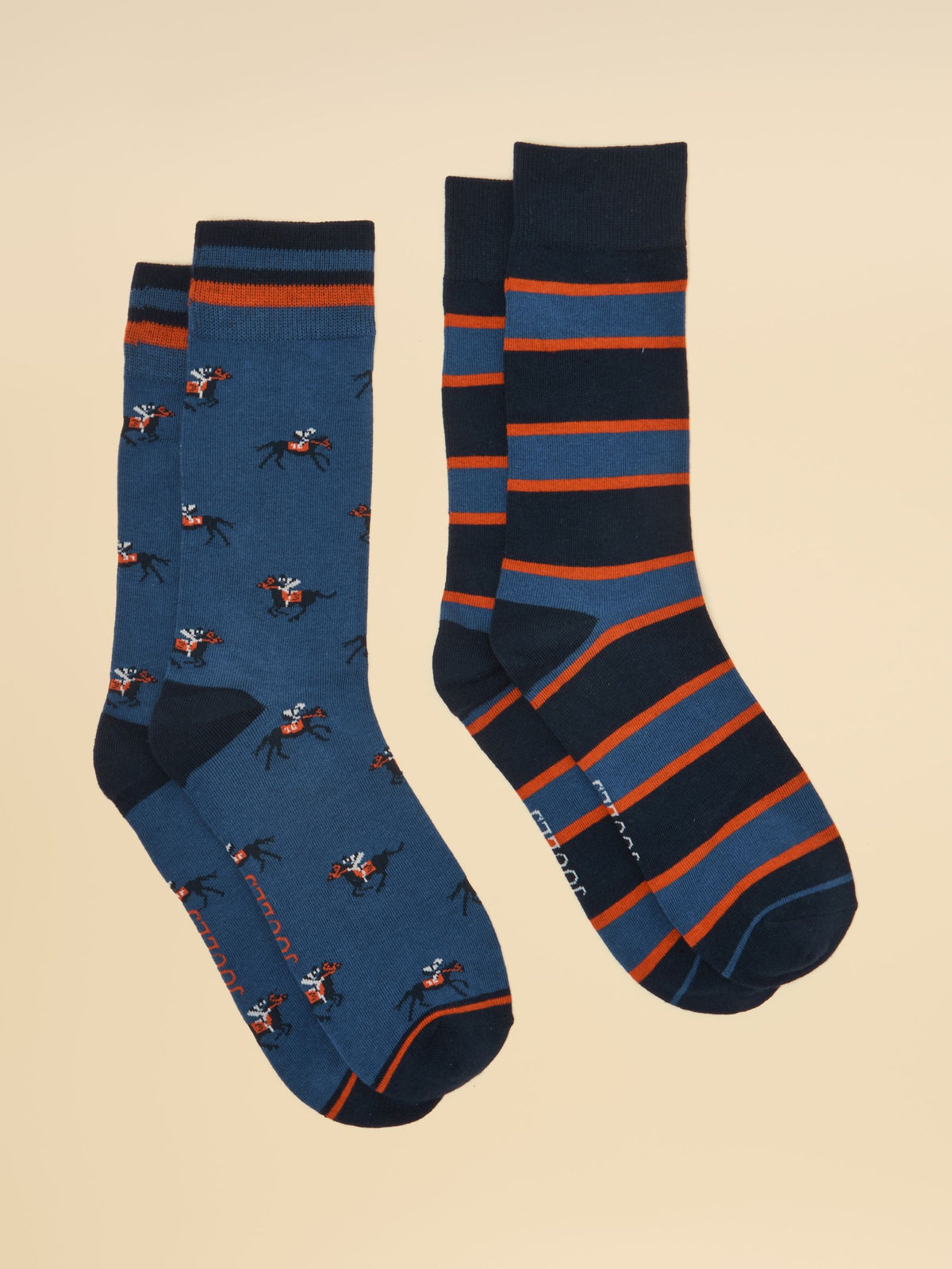 Men's Kingsbury Blue Jockey Socks 2 Pack (size 7-12)
