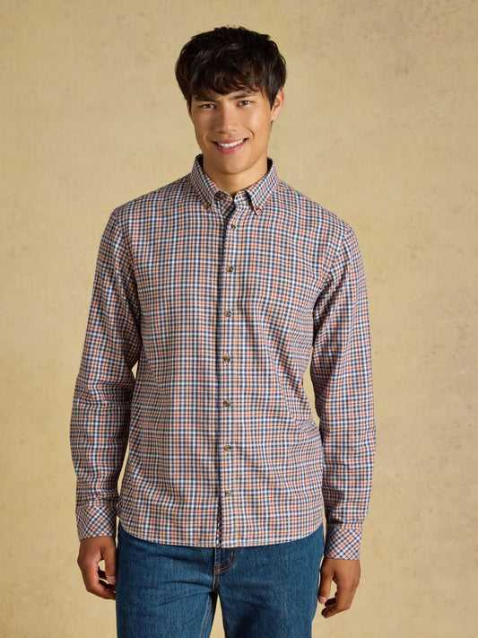 Oat Long Sleeve Brushed Flannel Shirt