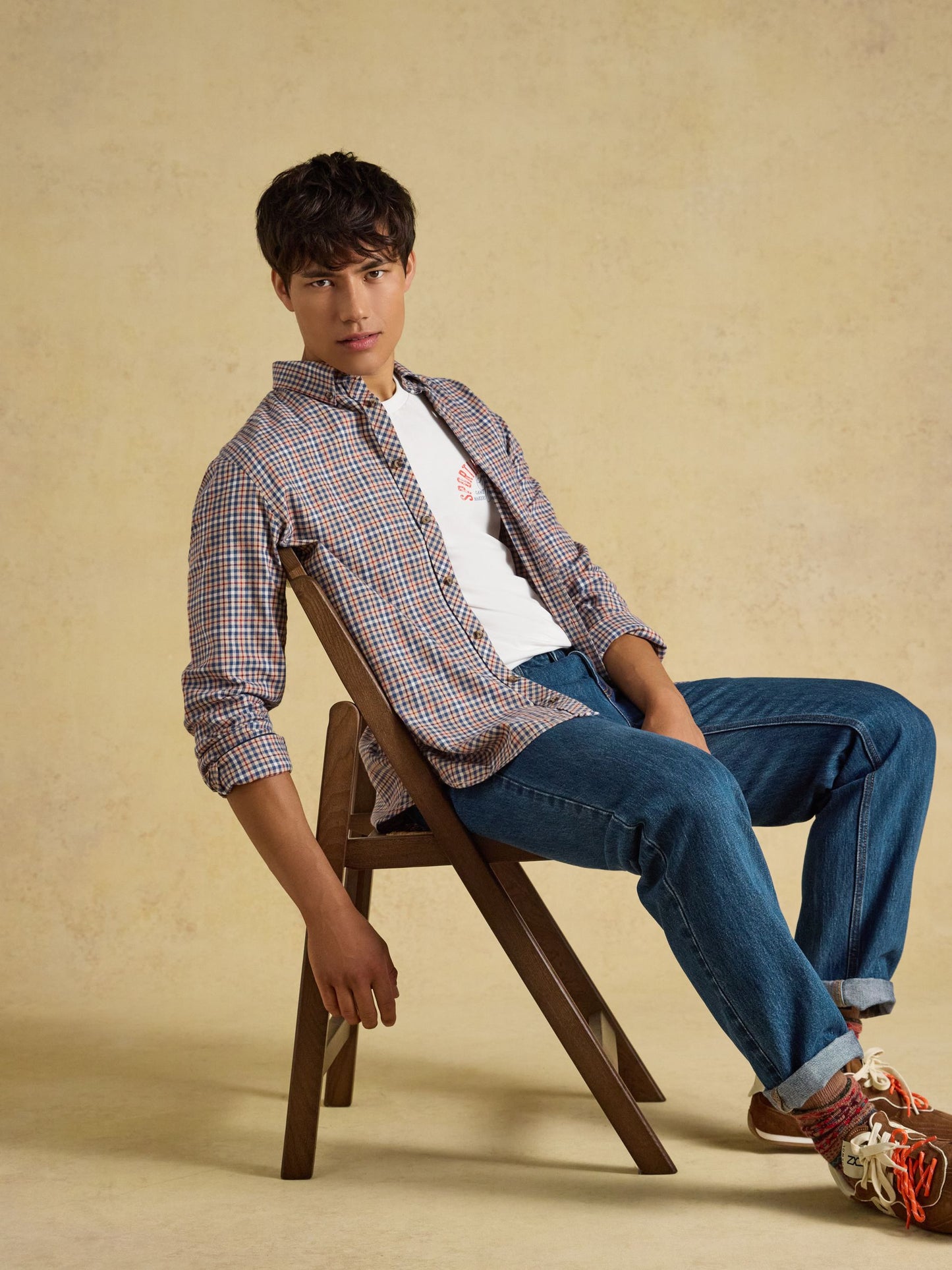 Oat Long Sleeve Brushed Flannel Shirt