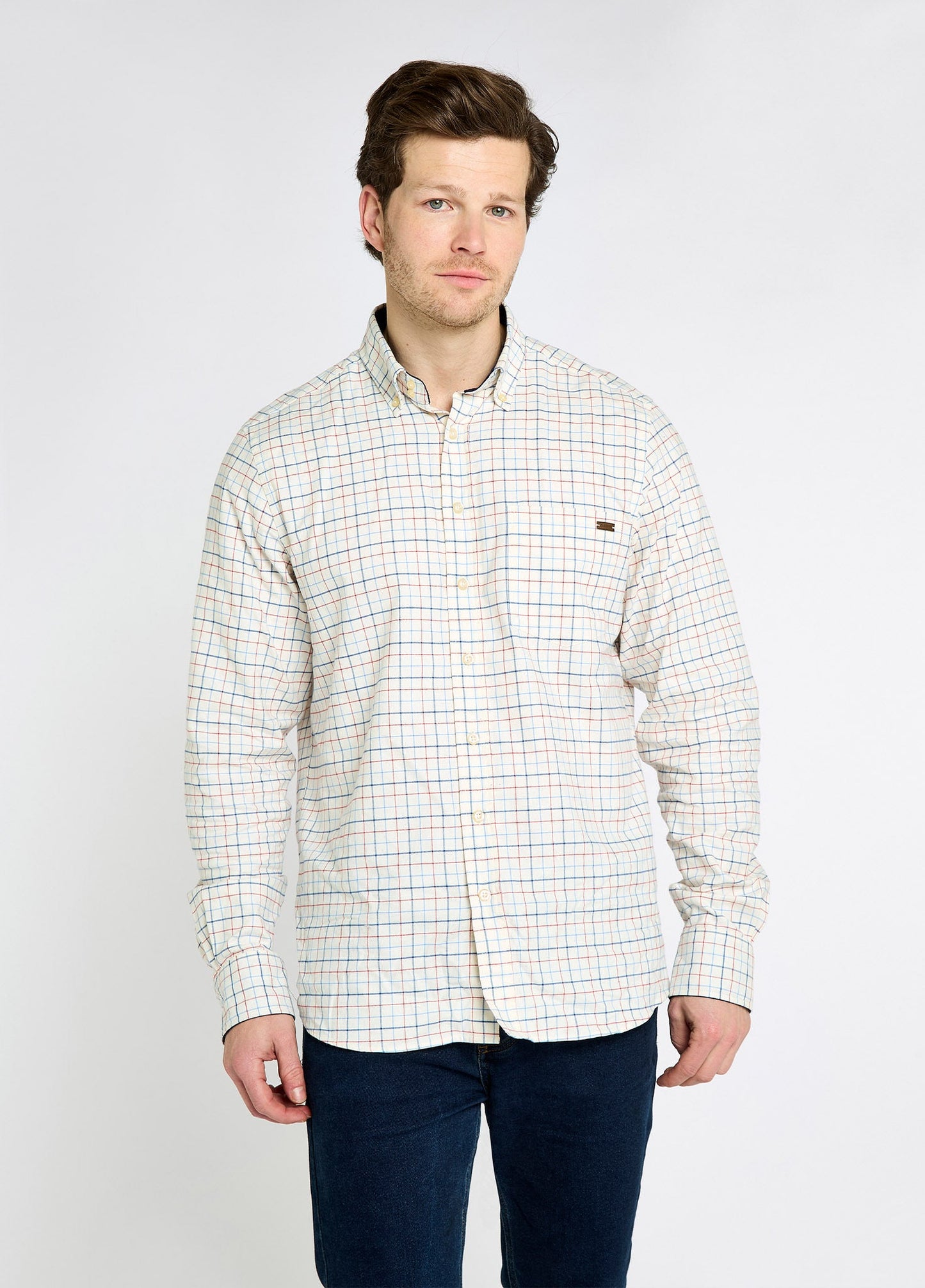Drumcar Men’s tattersall check shirt - Indigo