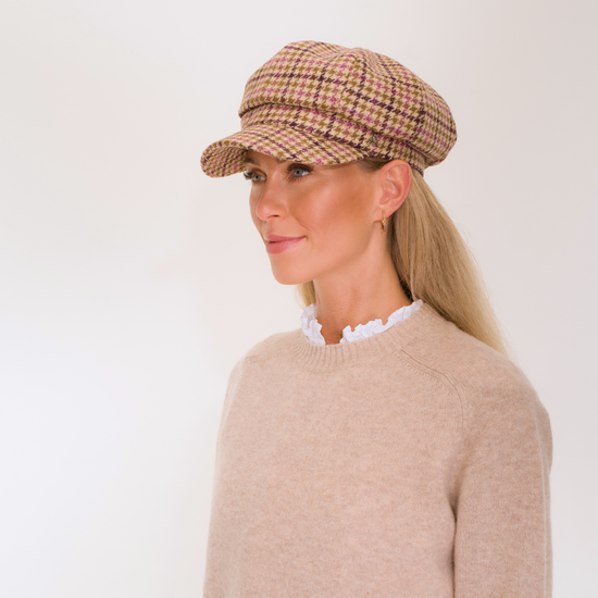 The Higham Tweed Baker Boy Mulberry