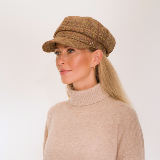 The Higham Tweed Baker Boy Chestnut