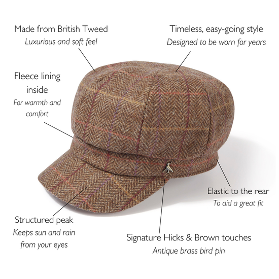 The Higham Tweed Baker Boy Chestnut