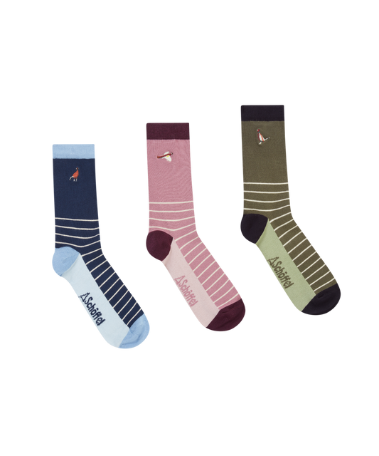 Women's Bamboo Sock (Box Of 3) Pheasant Mix