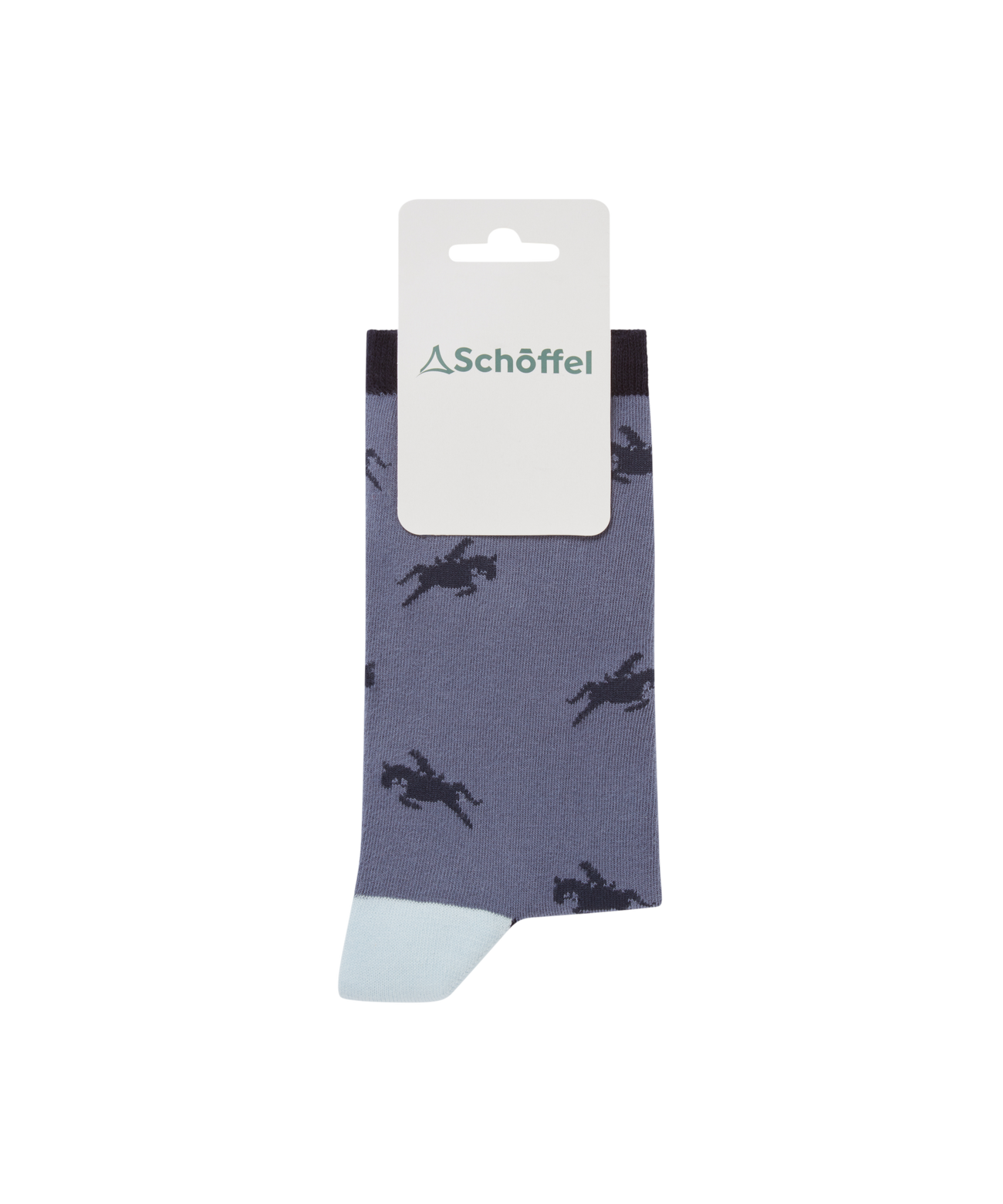 Women’s single cotton socks navy horse