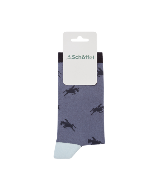 Women’s single cotton socks navy horse
