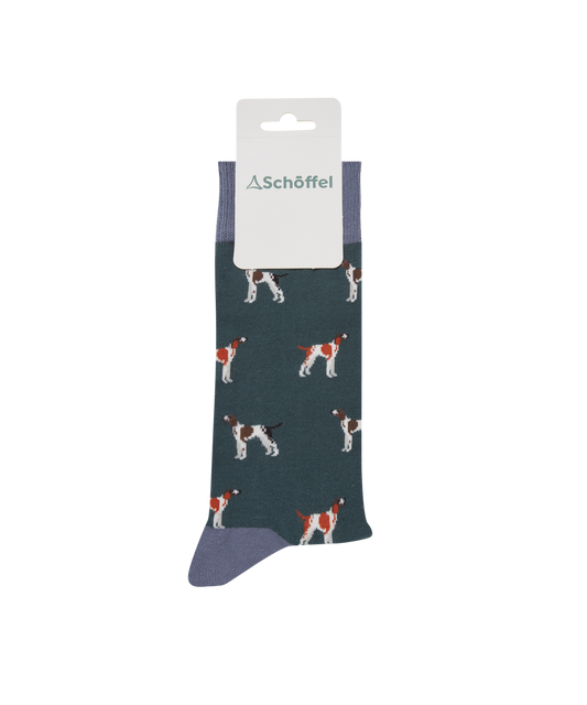 Men’s Single Cotton Socks Green Pointer