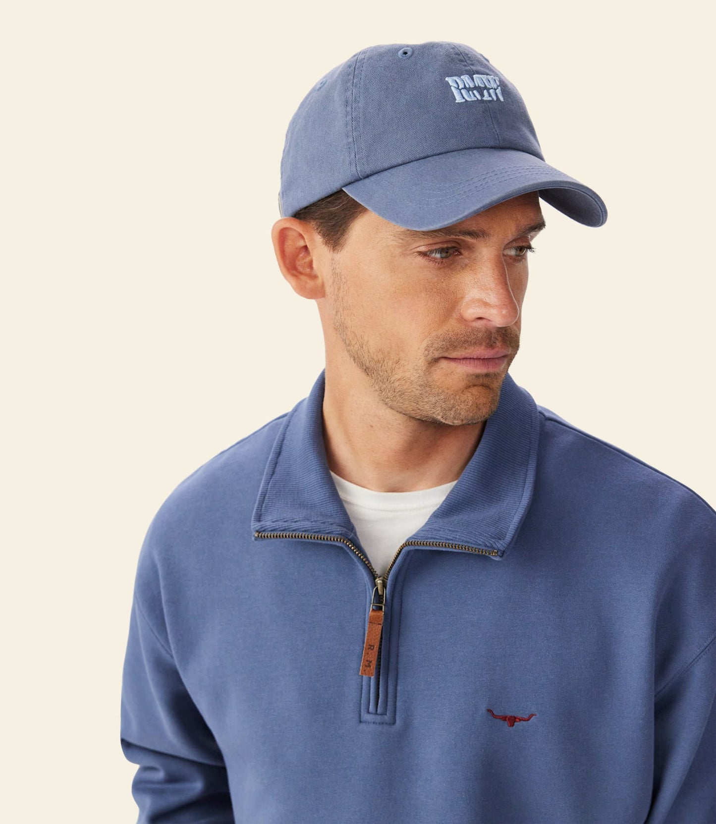 Branded twill cap blue