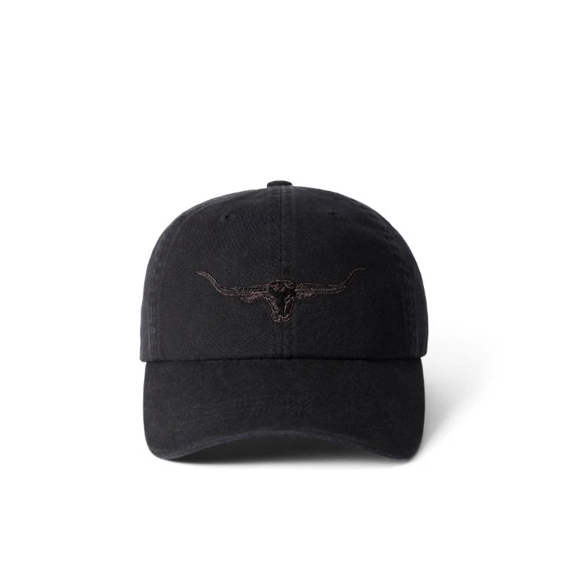 Longhorn twill cap black wash