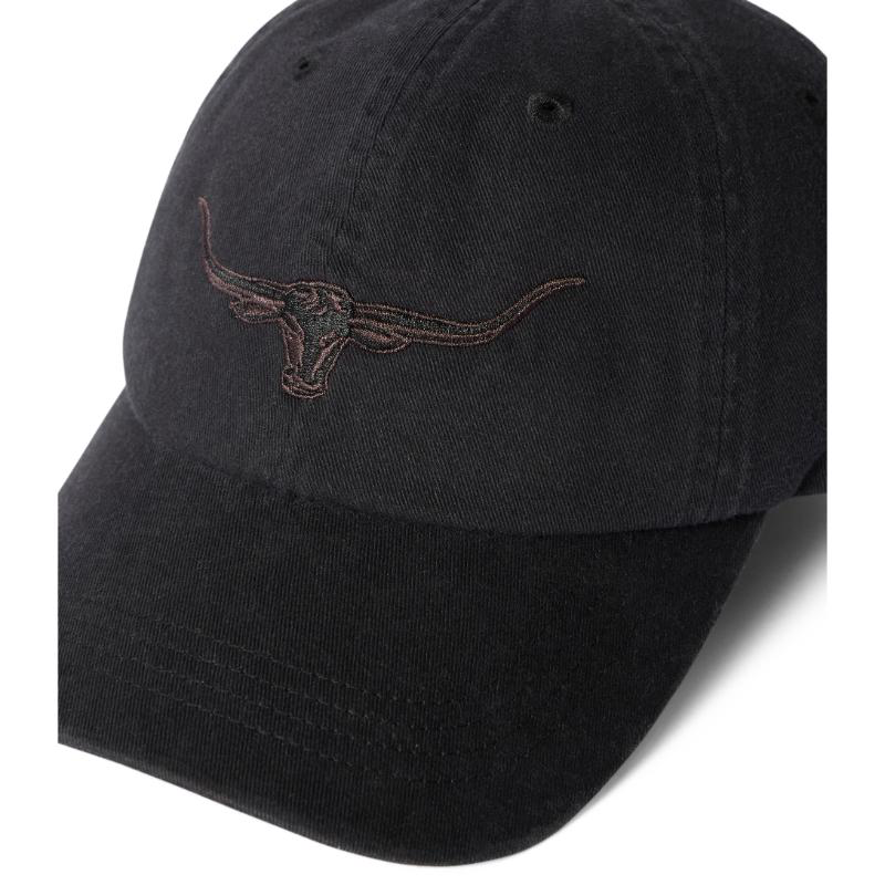 Longhorn twill cap black wash