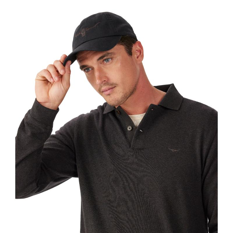 Longhorn twill cap black wash