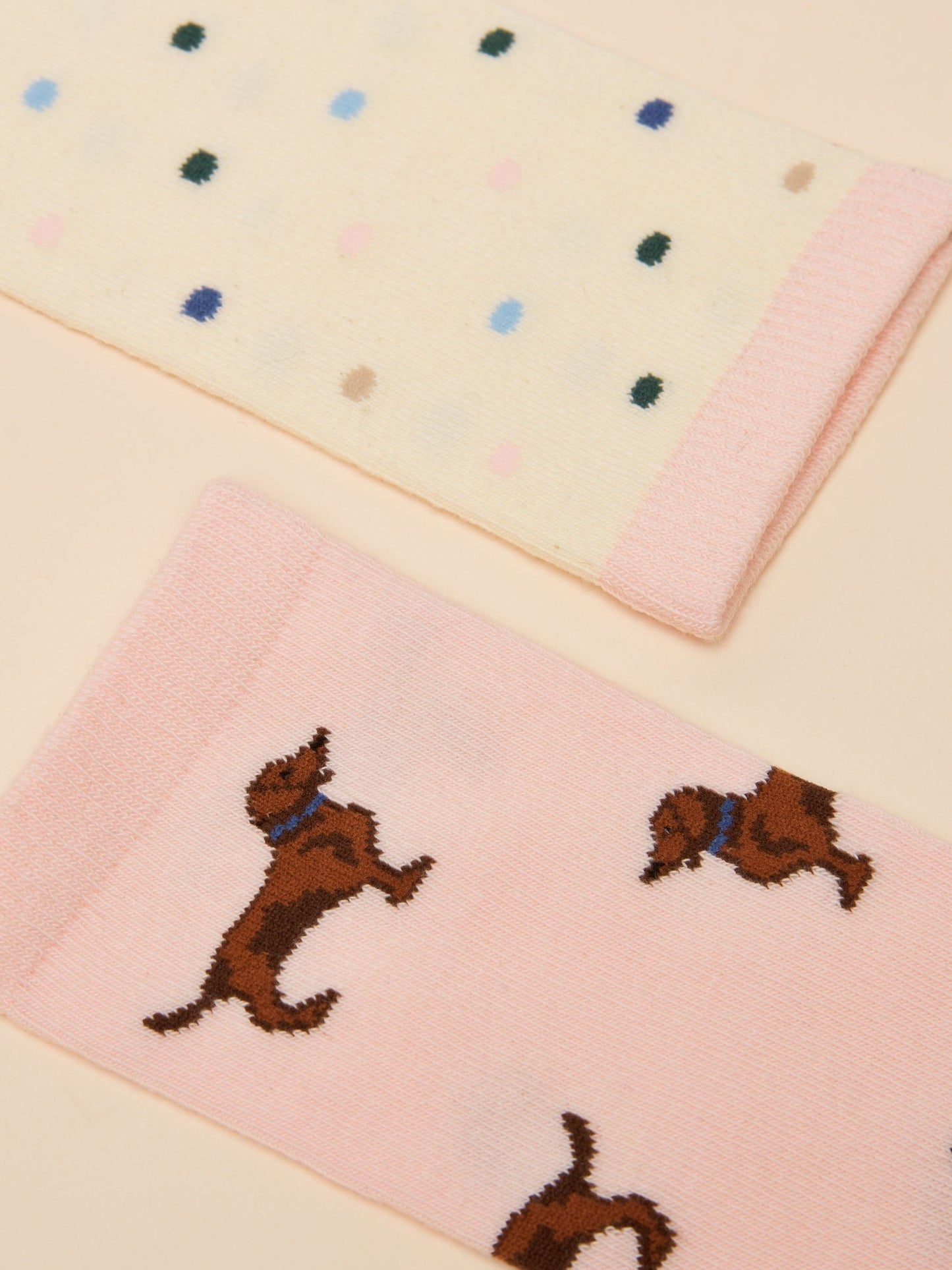 Everyday Pink/Blue 2 Pack Cotton Blend Socks