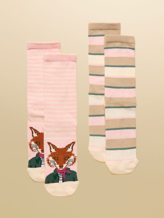 Everyday Pink 2 Pack Cotton Blend Socks
