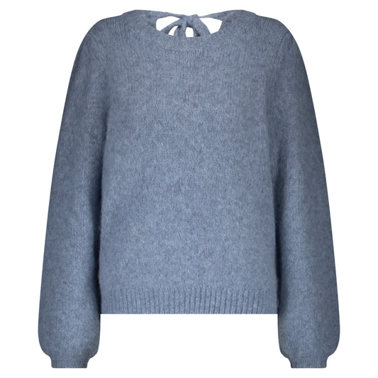 Sweater with Knot Mid Blue