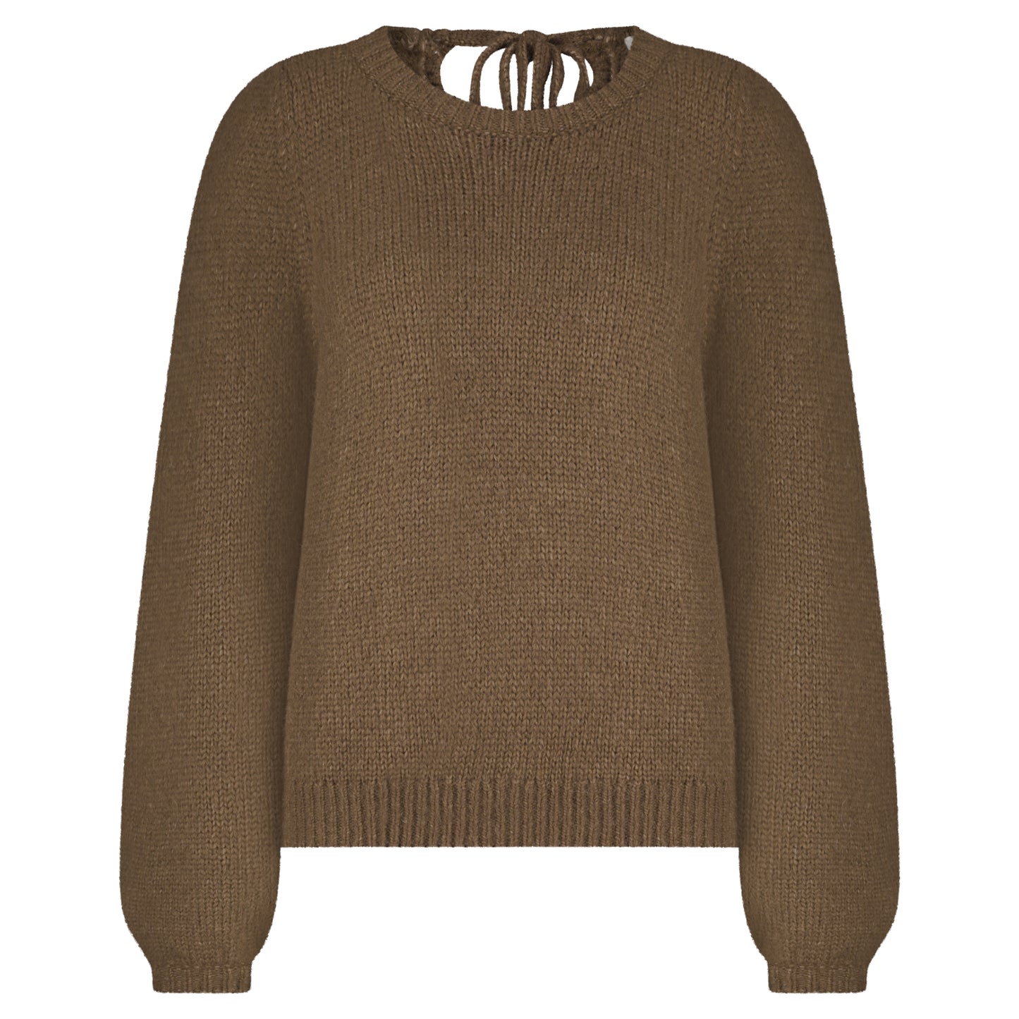 Sweater with Knot Mid Brown