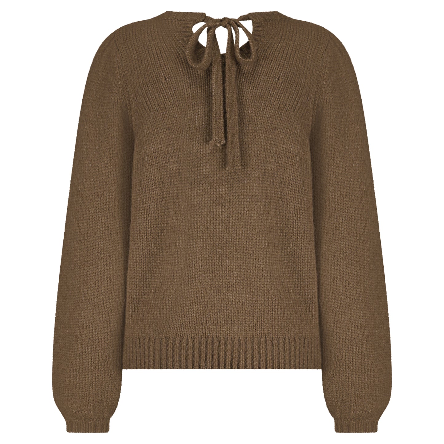 Sweater with Knot Mid Brown
