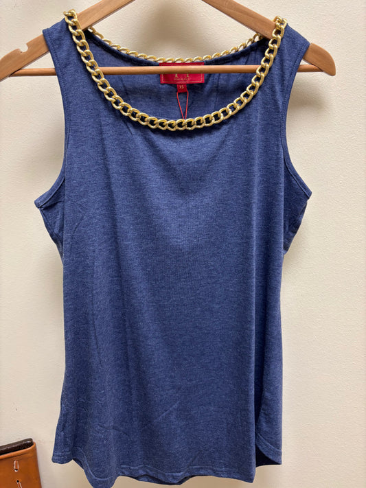 The Haythrop Chain Detail Vest Denim Blue