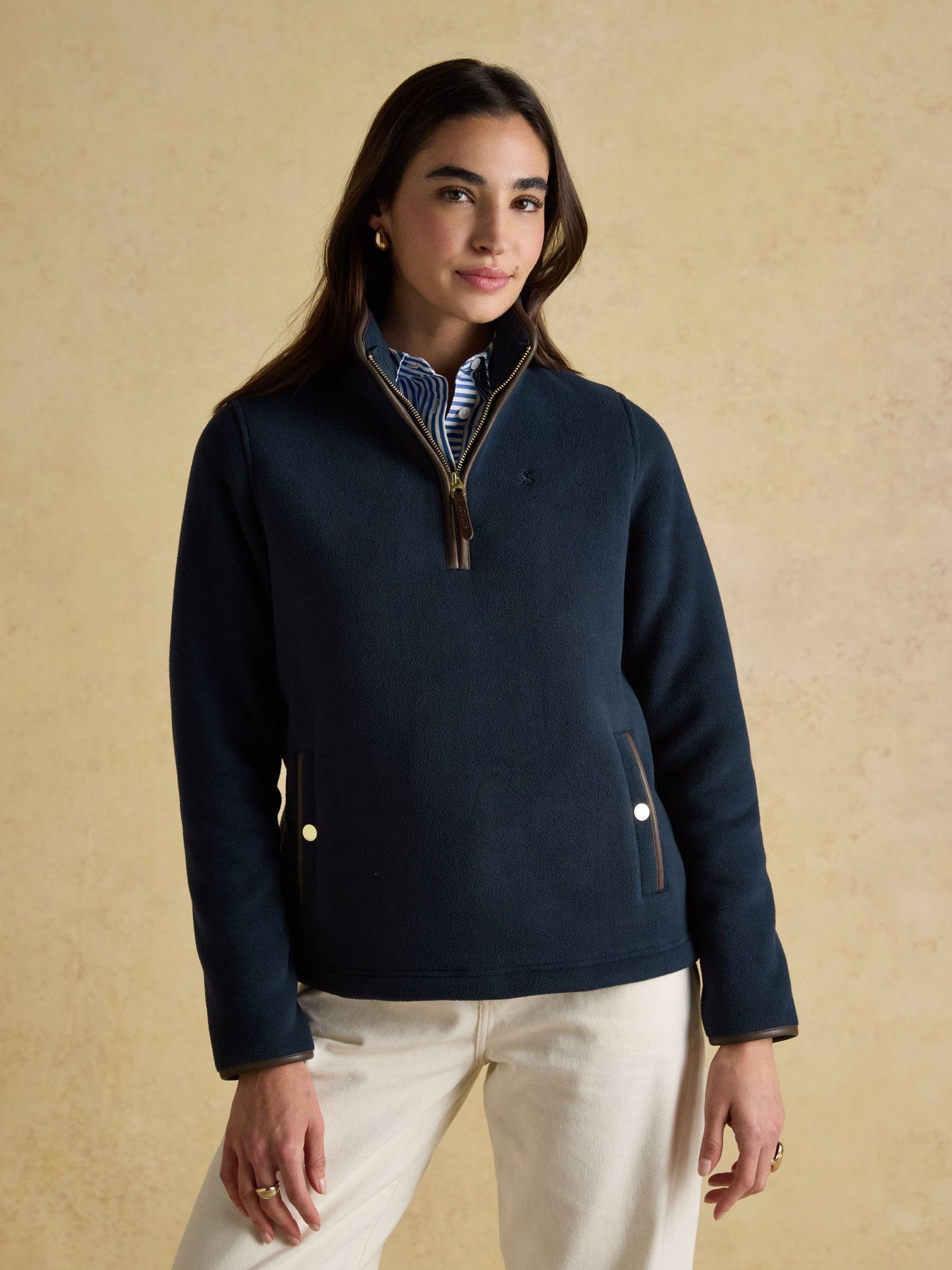 Heritage Navy Quarter Zip Fleece