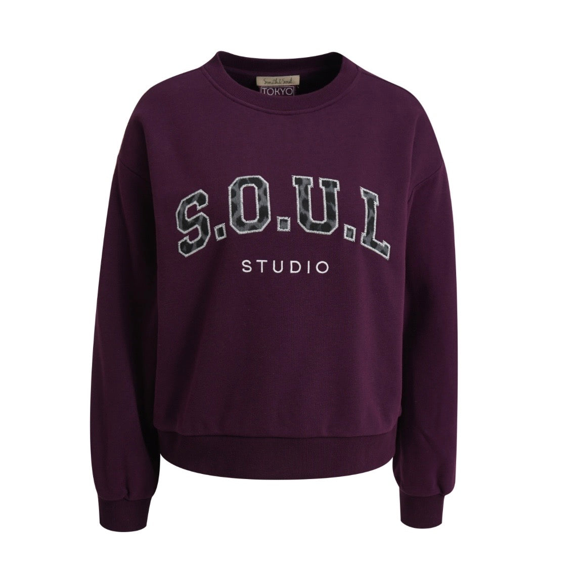 Relaxed College weatshirt Plum
