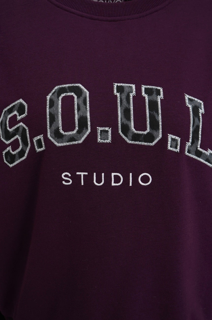 Relaxed College weatshirt Plum
