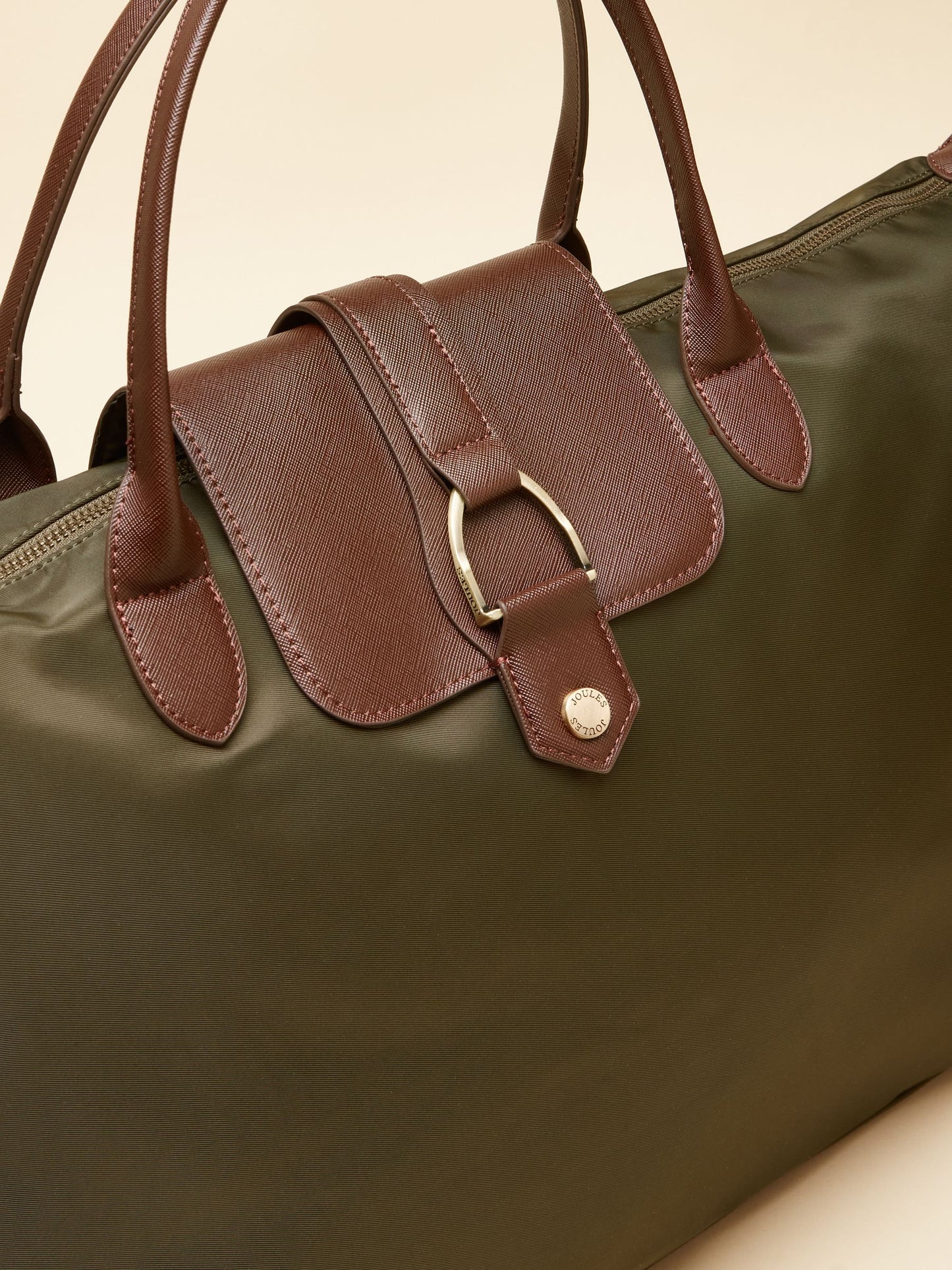 Edie Khaki Green Weekend Bag with Shoulder Strap