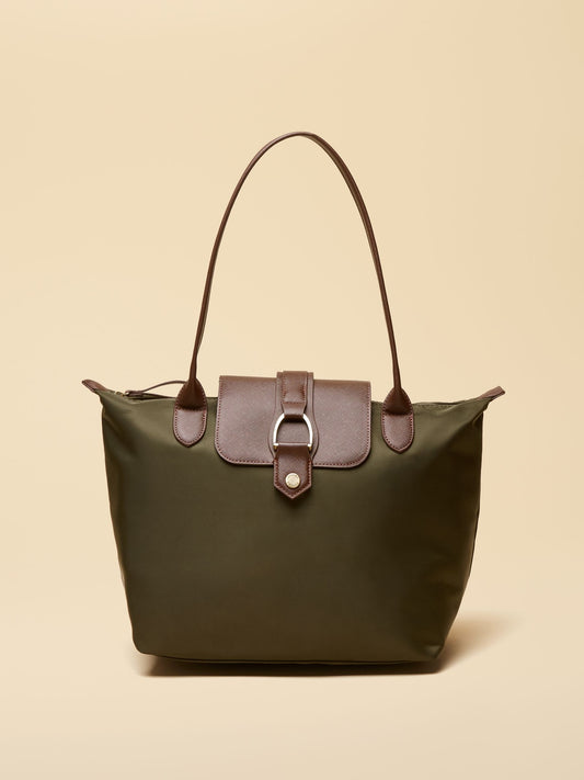 Edie Khaki Green Shopper bag