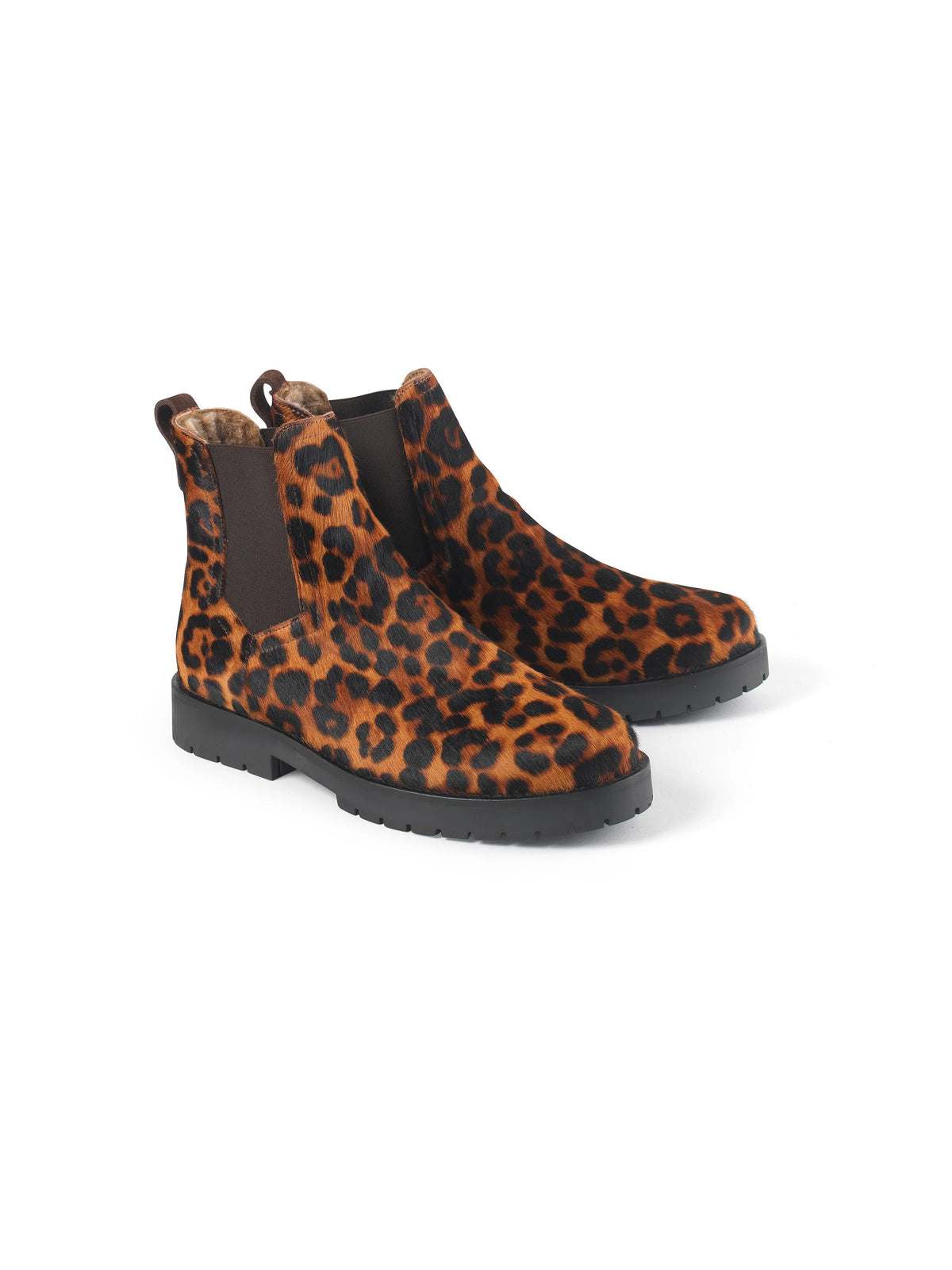 Boudica Leopard haircalf Sheepskin ankle boot
