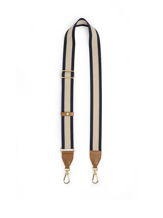 Signature Webbing Strap Navy & Cream Bag strap