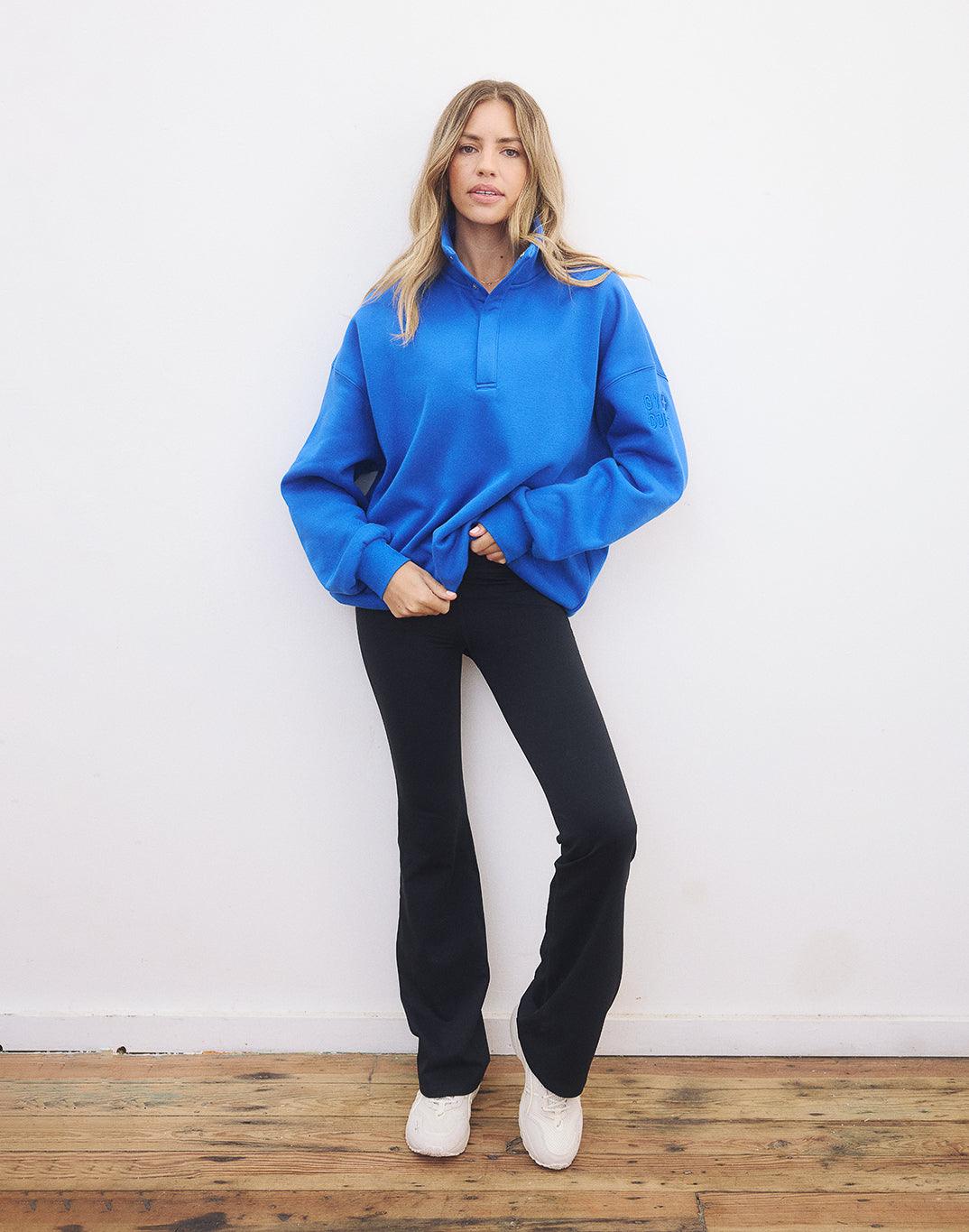 Snap Collar Sierra Sweatshirt Azure Blue