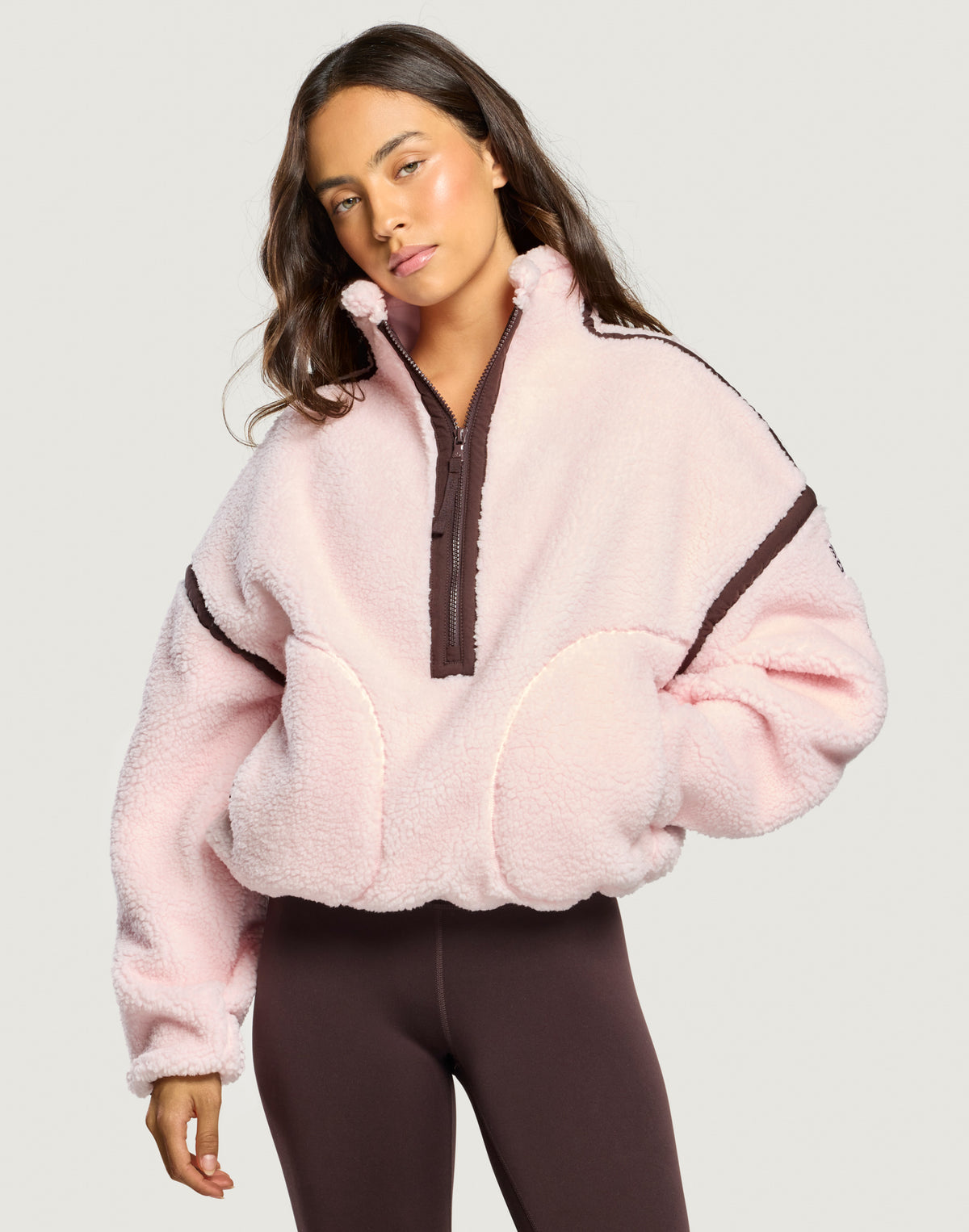 Industry Fleece Half Zip in Ballet Pink