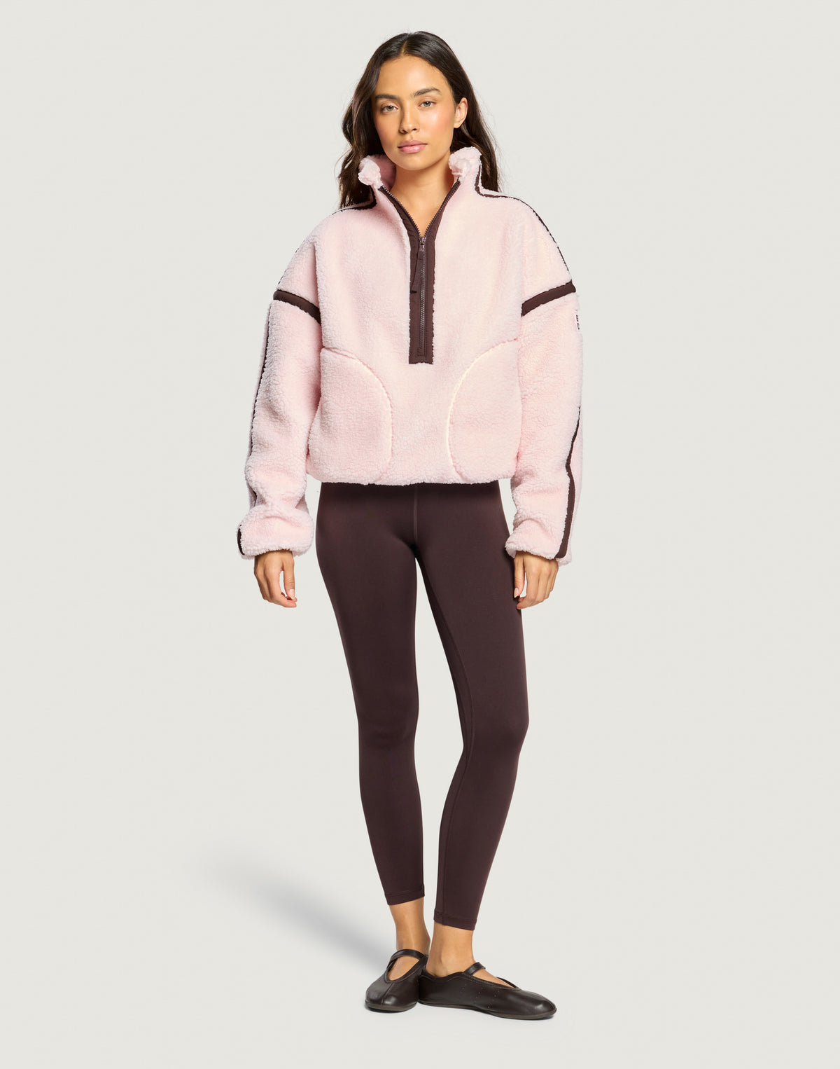 Industry Fleece Half Zip in Ballet Pink