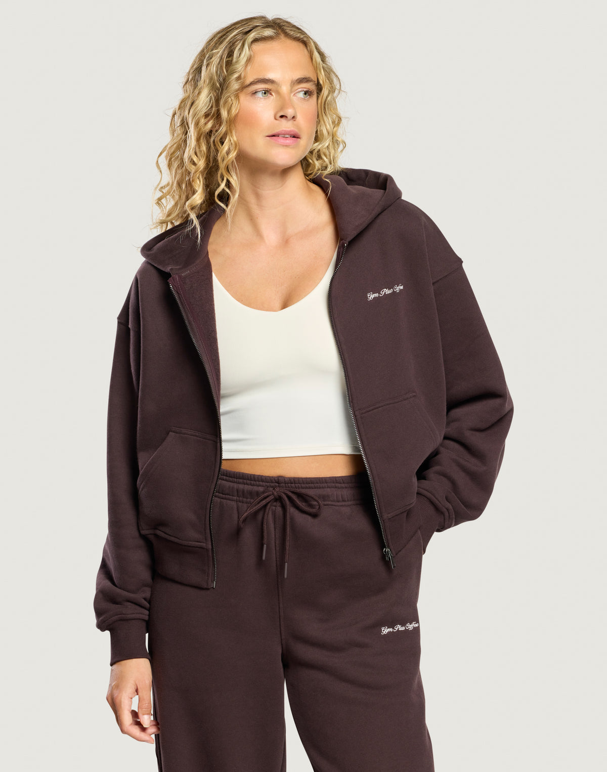 Daily Zip Hoodie Mocha Bean