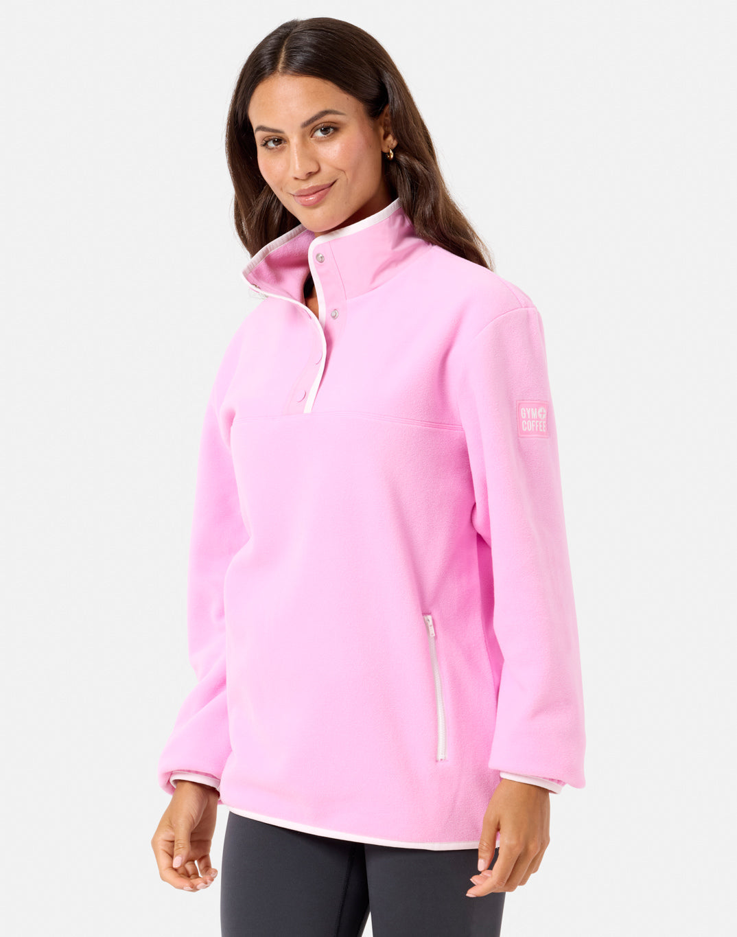 Half Snap Polar Fleece Cotton Candy