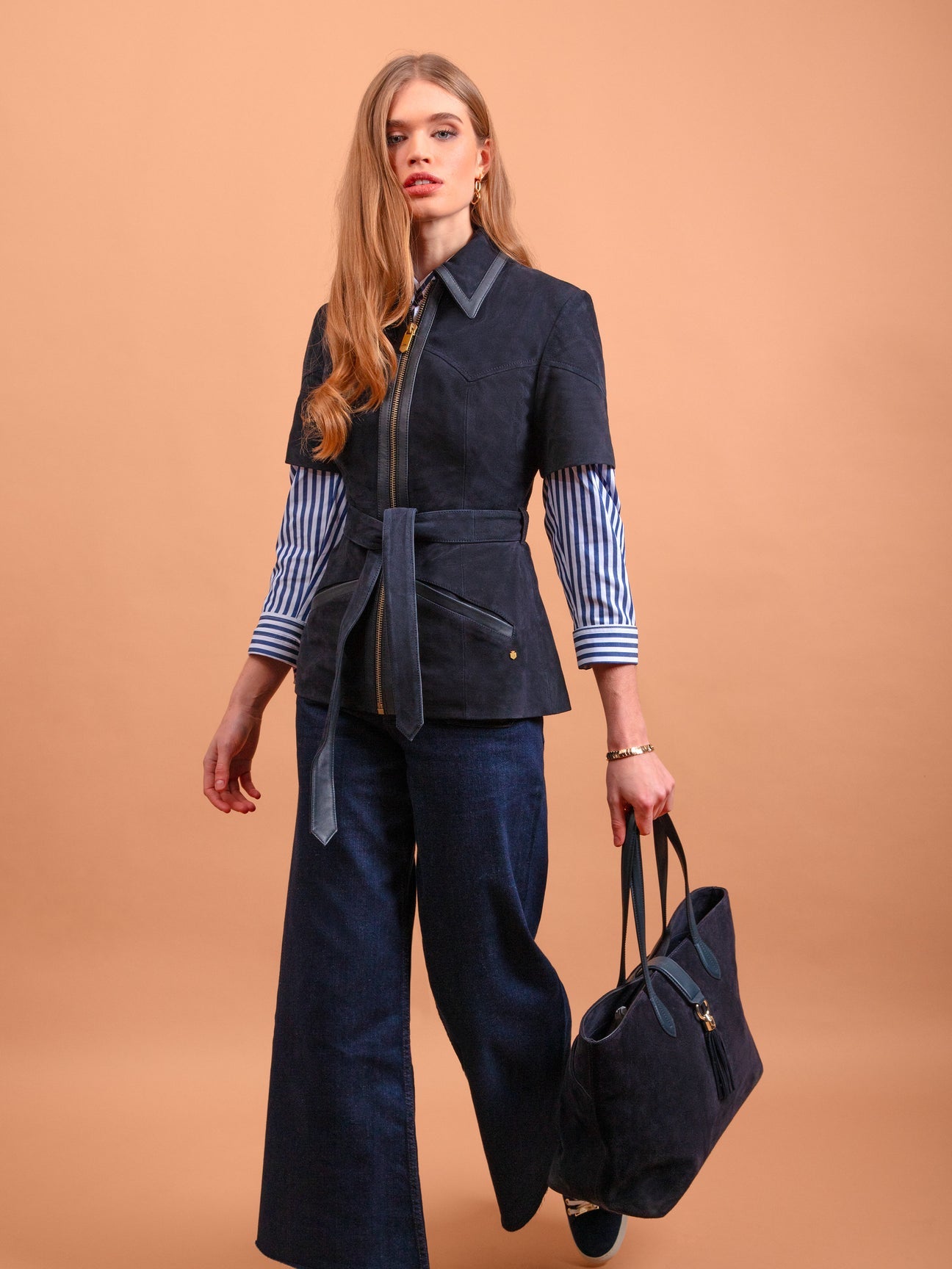 The Langham Women’s Tote Navy Suede