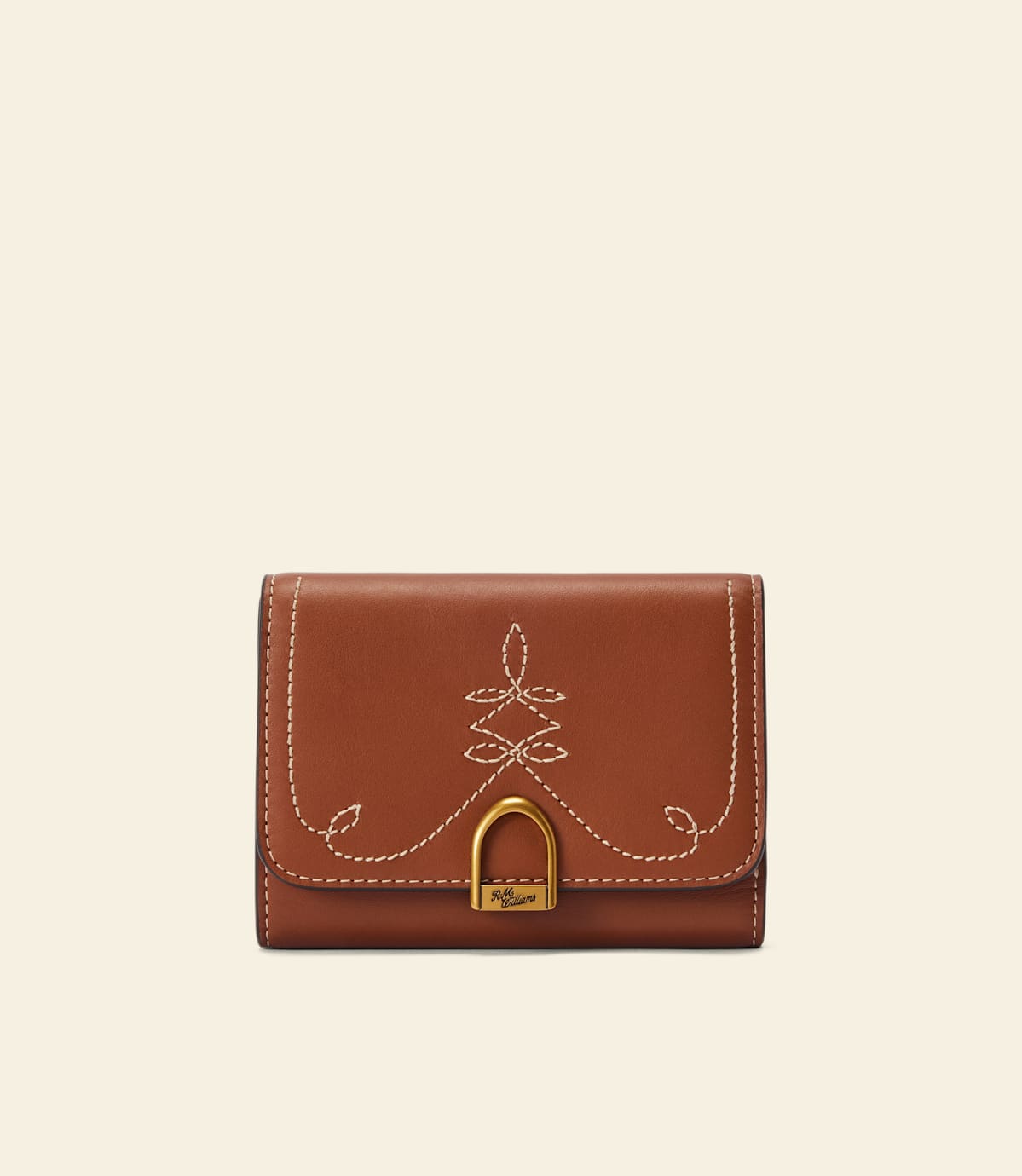 Eden Stitched Mini Wallet Tan Leather