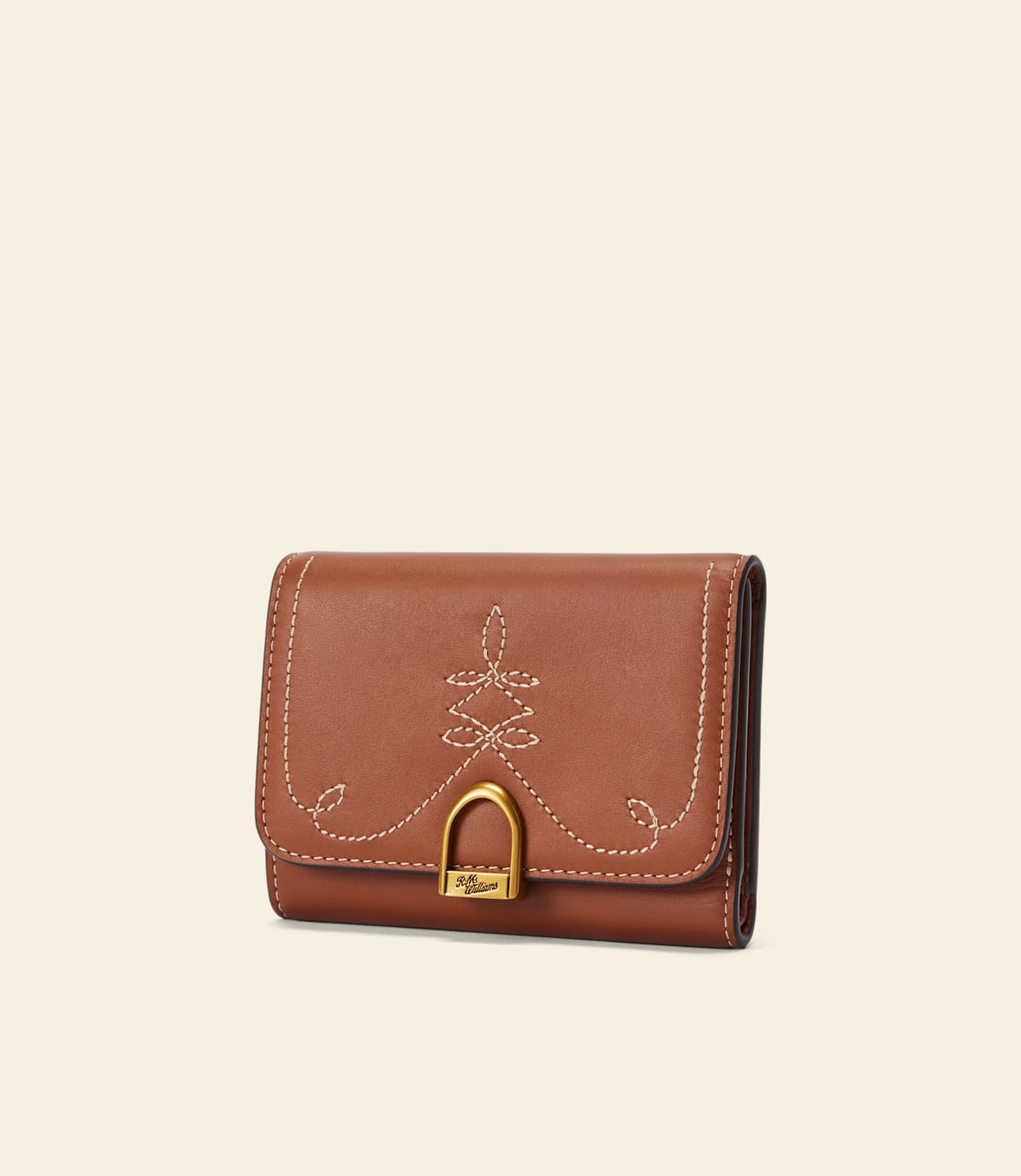 Eden Stitched Mini Wallet Tan Leather