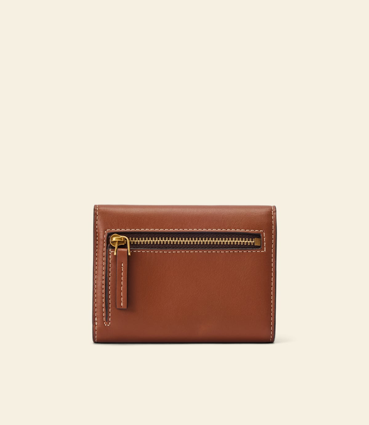 Eden Stitched Mini Wallet Tan Leather