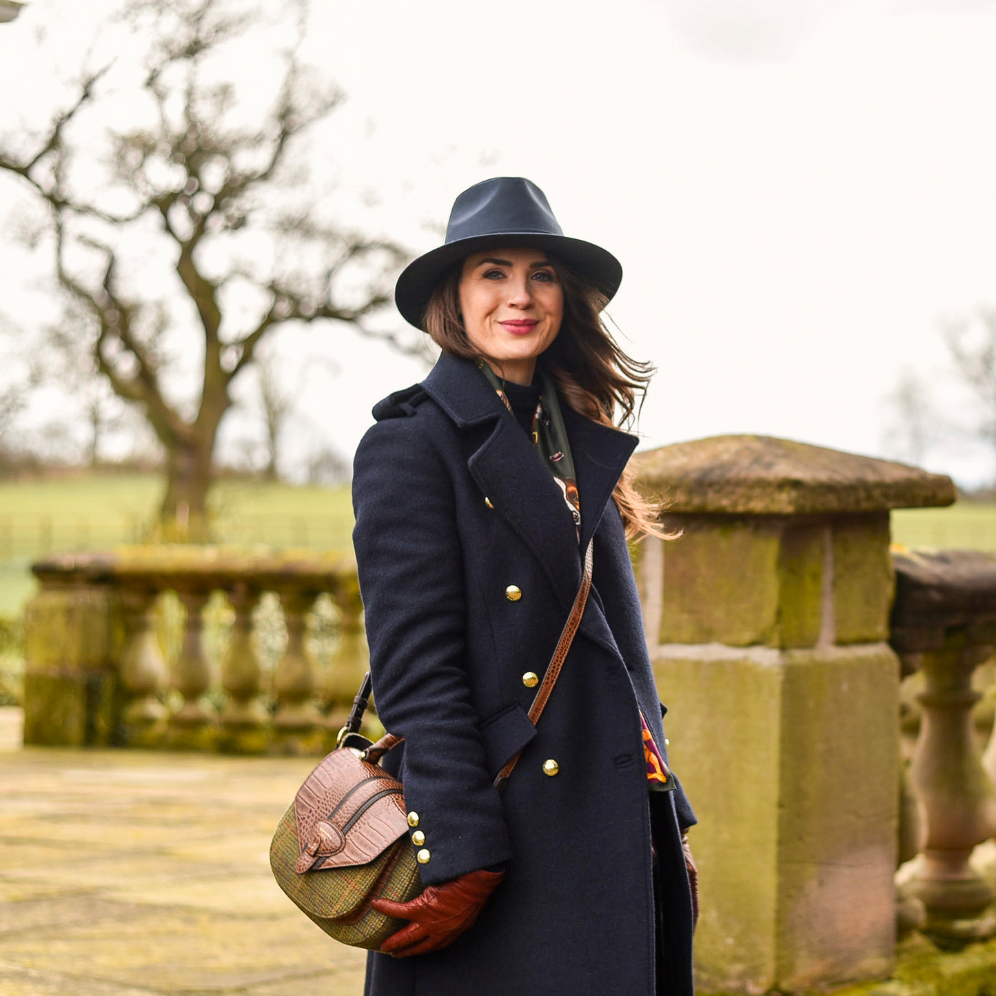 Thimbley Waxed Waterproof Fedora Hat Navy